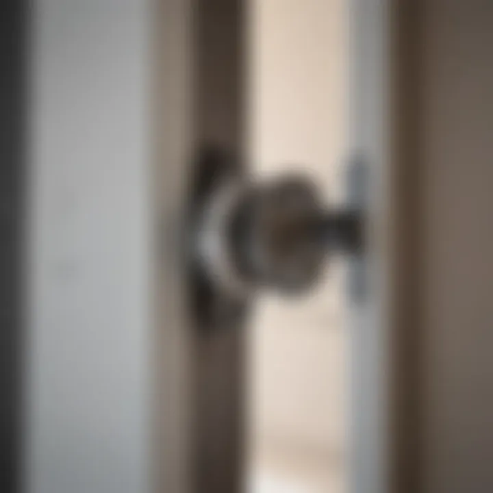Installation process of pocket door roller hardware in a modern home.