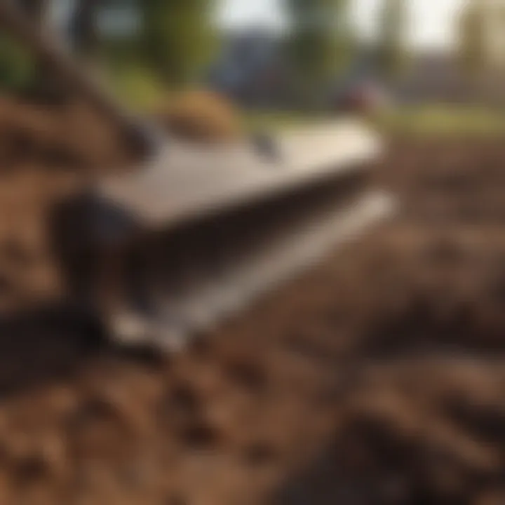 Durable Soil Management Poly rake in action on soil