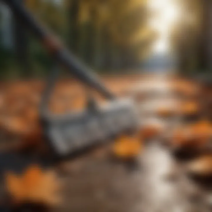 Efficient Leaf Removal Poly rake cleaning up leaves