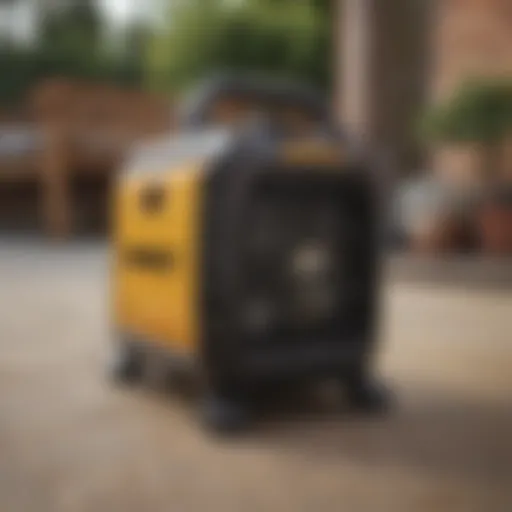Portable Dewalt Propane Heater on Outdoor Patio
