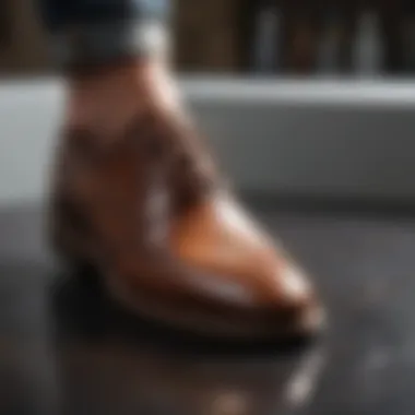 Mastering Glue Precision Precision application of E6000 glue on shoe surface