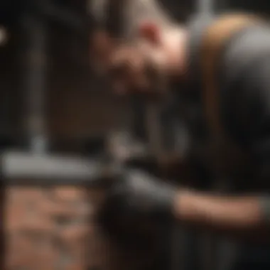 Skilled technician conducting chimney repair