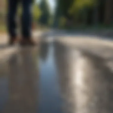 Thorough Inspection by Skilled Contractor Professional contractor inspecting driveway