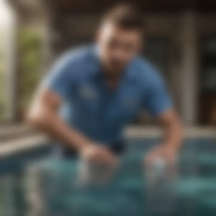 Professional pool service technician