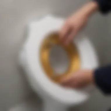 Illustration demonstrating proper alignment of a new toilet flange replacement ring