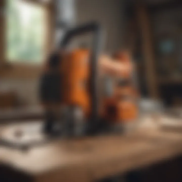 Proper technique for using chainsaw file jig illustration