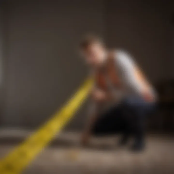 Researcher studying the psychological effects of caution tape