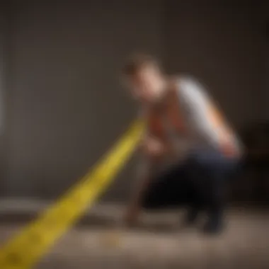 Examining Caution Tape's Impact on Behavior Researcher studying the psychological effects of caution tape
