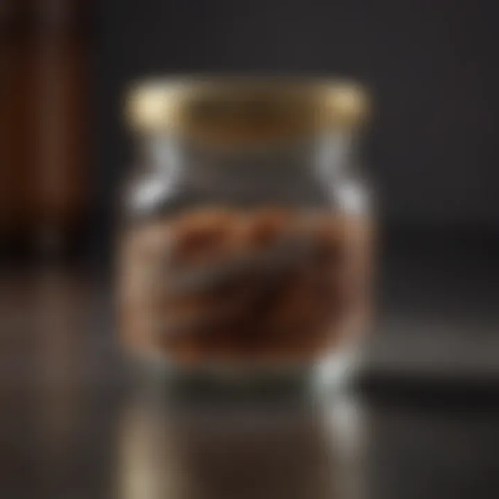 Close-up of a high-quality canning jar with a lid