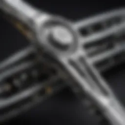 Detailed view of a ratcheting 10mm wrench showcasing its intricate design.