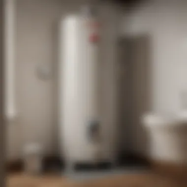 An installation setup illustrating proper placement of a hot water heater.