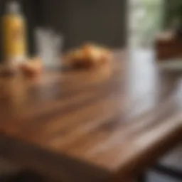 Refined Wooden Table with Minwax Polycrylic Clear Finish