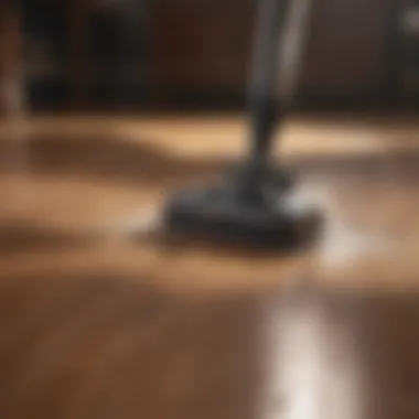Efficiency and Performance in Detail Close-up of Rejuvenate hardwood floor cleaner in action