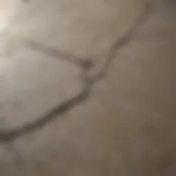 Close-up view of flaking concrete surface highlighting deterioration patterns