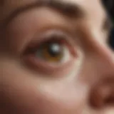 A close-up of a screen with a small tear