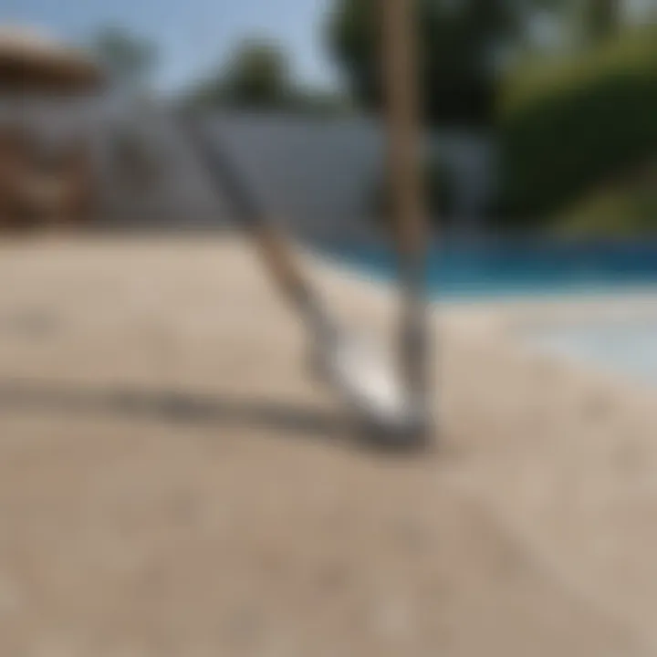 Repairing torn pool liner with specialized tools