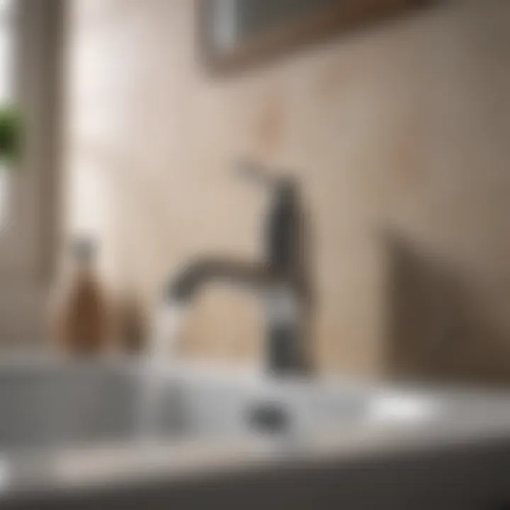 Final Result of Faucet Installation Completed bathroom faucet installation