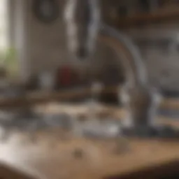 Detailed illustration of dismantling old garbage disposal unit