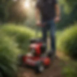Illustration of Troy Bilt weed eater with detached trimmer head