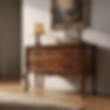 Restored Wood Furniture Example A wooden furniture piece showcasing restored areas