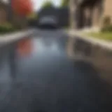 Renovated Concrete Driveway with Fresh Asphalt