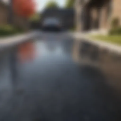 Renovated Concrete Driveway with Fresh Asphalt