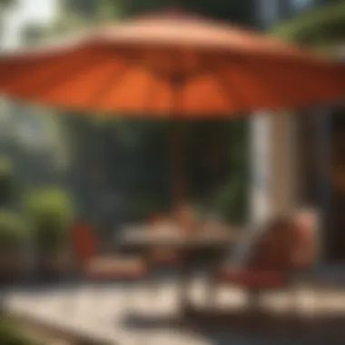 Elevate Your Outdoor Space with Vibrant Design Outdoor umbrella with vibrant fabric paint design