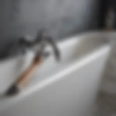 Close-up of bathtub maintenance tools