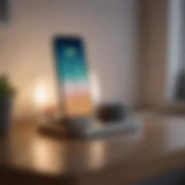 Wireless Cup Charger on Smart Home Desk