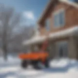 Efficient Snow Removal with Roof Rake Extension Pole Roof rake extension pole in action