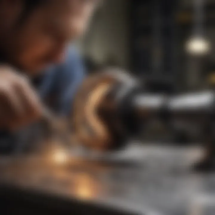 Metalworking Techniques with High-Speed Rotary Tools Close-up of metalworking using a rotary tool