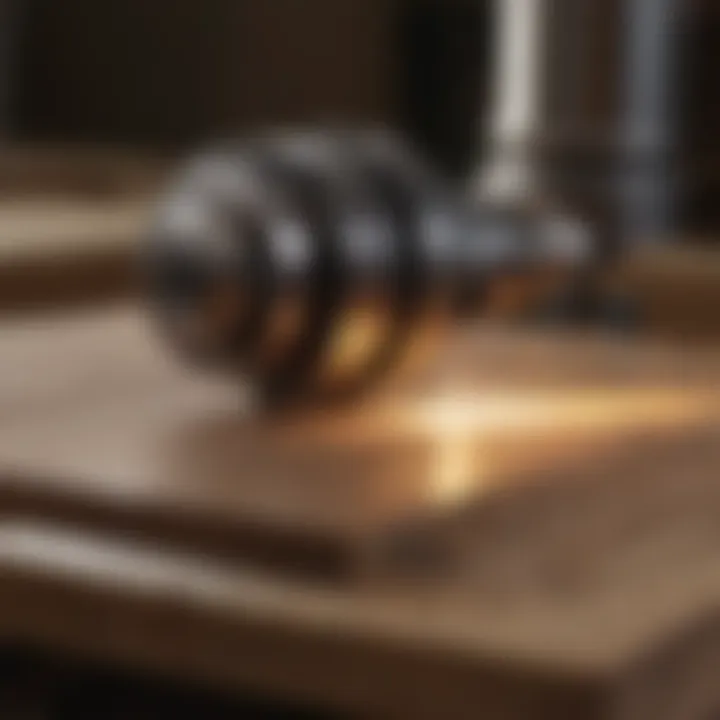 Precision Woodworking with a High-Speed Rotary Tool Detailed view of a rotary tool in action on wood