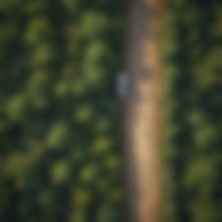 Aerial view of dense vegetation before using Roundup Poison Ivy Plus Tough Brush Killer