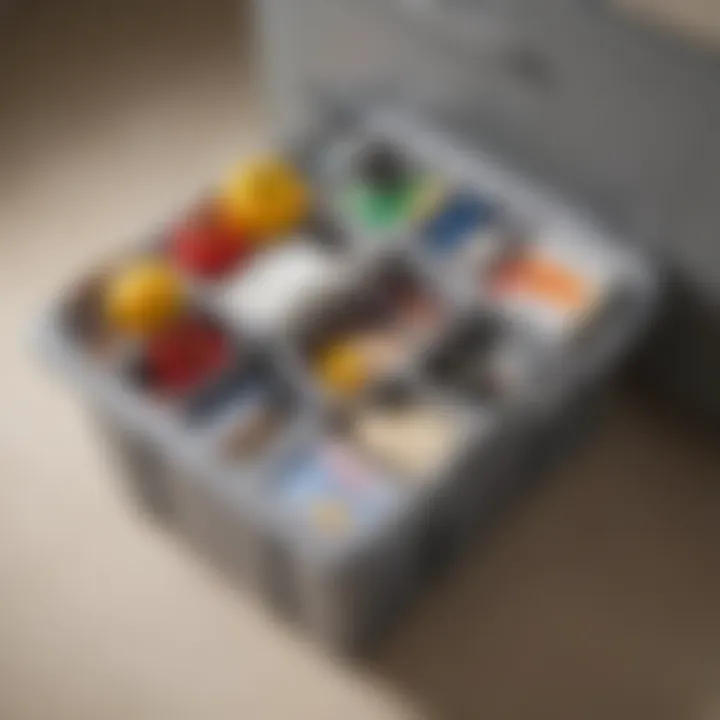 Organized Rubbermaid Storage Tote Rubbermaid storage tote organized with various items inside