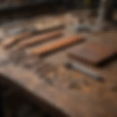 Varieties of Rust Kutters Different types of rust kutters displayed on a workbench