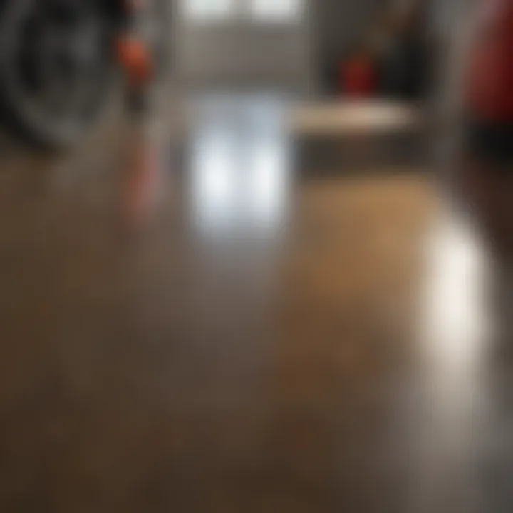 Garage floor with Rust-Oleum Rock Solid coating