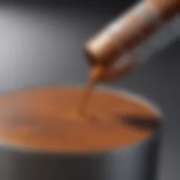 Close-up of Rust-Oleum spray paint primer on metal surface