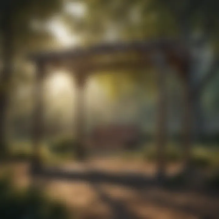 Rustic DIY swing set kit under a canopy of trees