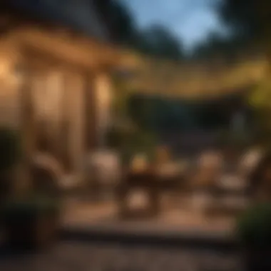 Cozy Outdoor Sitting Area Enhancement Rustic Outdoor Fairy Lights Enhancing Cozy Outdoor Sitting Area
