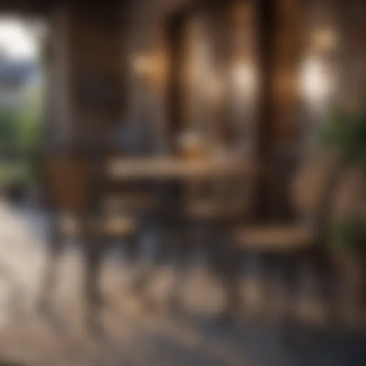 Rustic Wooden Bistro Set on a Cozy Patio