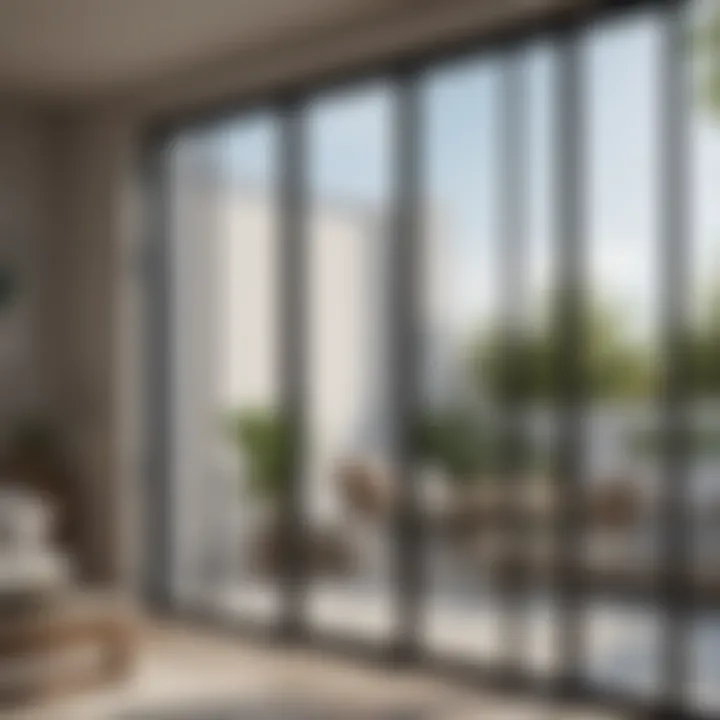 Modern Retractable Screen System for Enhanced Comfort Close-up of a modern retractable screen system for sliding doors