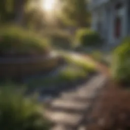 Sculptural Metal Edging in Garden