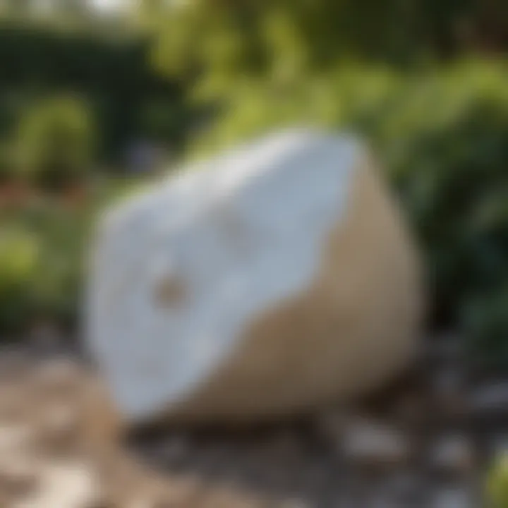 Sculptural White Rock Feature in Backyard