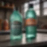 Seafoam Car Additive Bottle on a Mechanic's Workbench Seafoam Car Additive Bottle on a Mechanic's Workbench