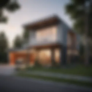 Modern Home with Fresh Exterior Paint House with freshly painted exterior in a modern style