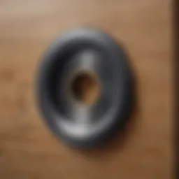 Close-up of a precision hole saw designed for metal doors