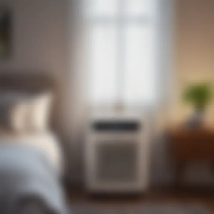 Compact air conditioner in a small bedroom