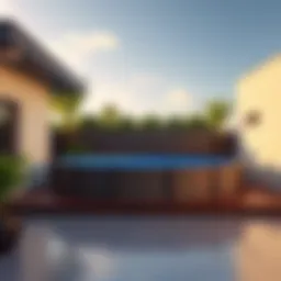 An overview of a self-leveling above ground pool showcasing its innovative design