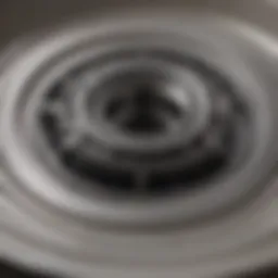 A close-up view of a sink drain ring showcasing its structure.