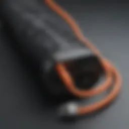 Sleek extension cord coiled neatly